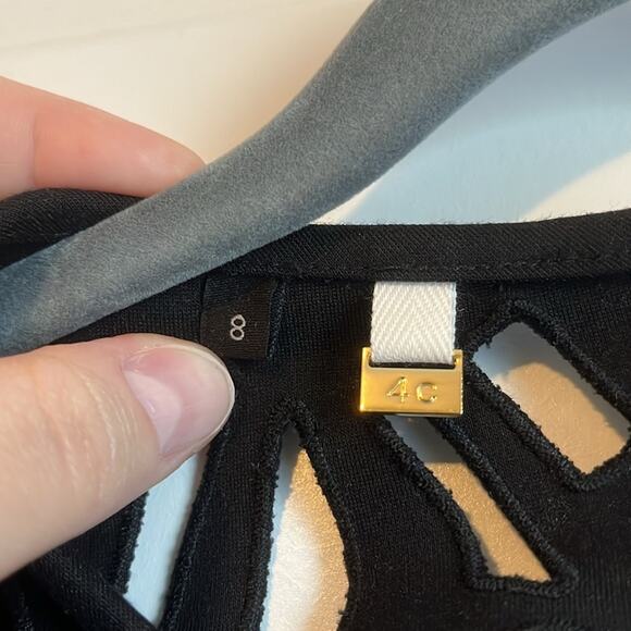 Anthropologie 4C 4. Collective Black and Ivory Fit and Flare Dress - Picture 9 of 15